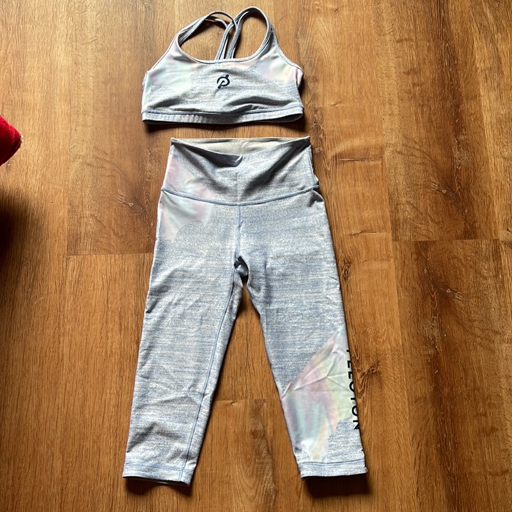 Peloton White Opal High Waist Capri Size M